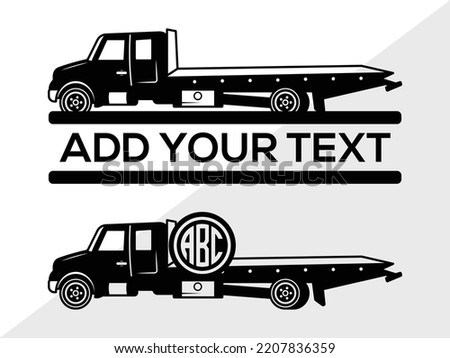Rollback Truck Monogram SVG Printable Vector Illustration