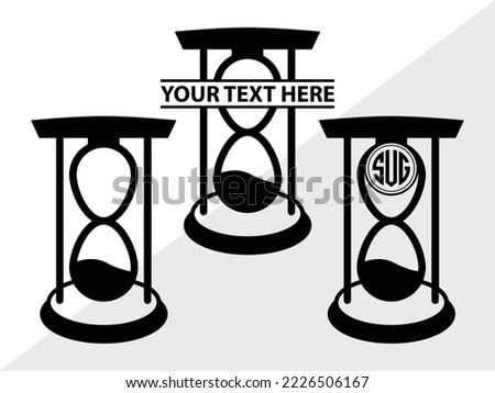 Hourglass Monogram Printable Vector Illustration