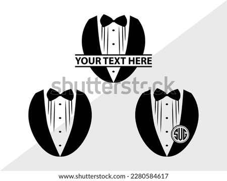 Tuxedo Monogram Vector Illustration Silhouette