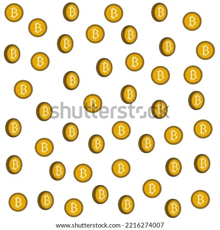 Crypto coins market crash. Coins falling illustration. 