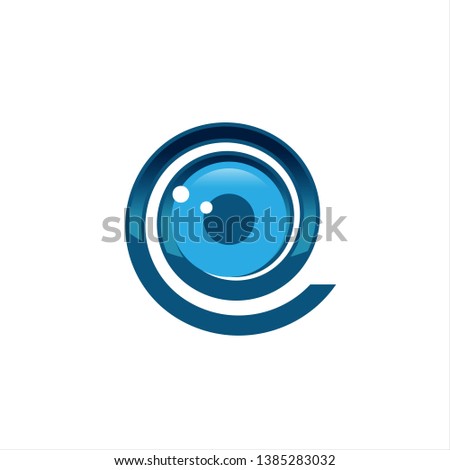 Technology eye orbit web rings logo design. Vector circle ring logo design