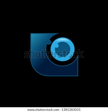 Technology eye orbit web rings logo design. Vector circle ring logo design