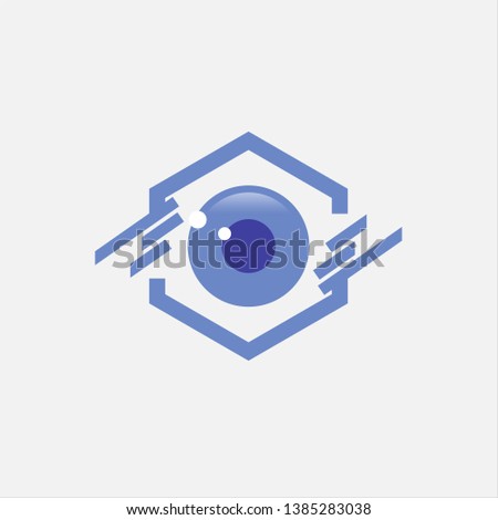 Technology eye orbit web rings logo design. Vector circle ring logo design