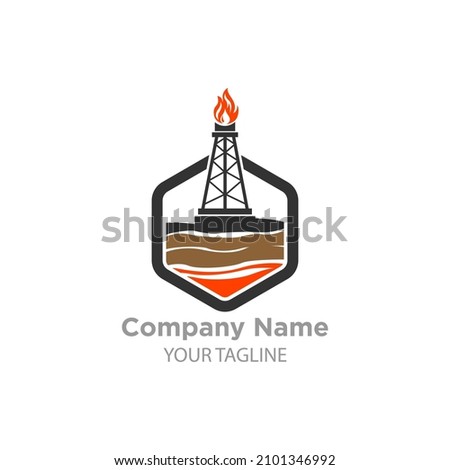 Logo Oil and Gas Pipeline Construction Industry. EPS 10