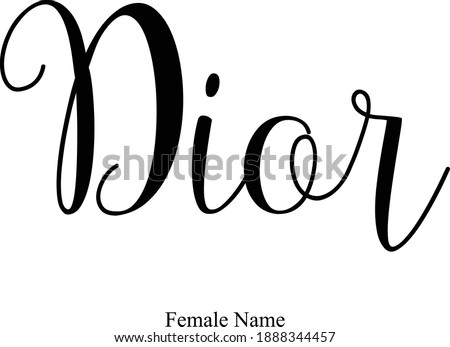 Dior-Female Name Calligraphy Black Color Text On White Background
