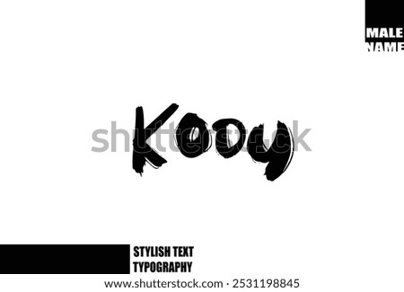 Bold Grunge And Rough Brush Text Typography Of Baby Boy Name Kody