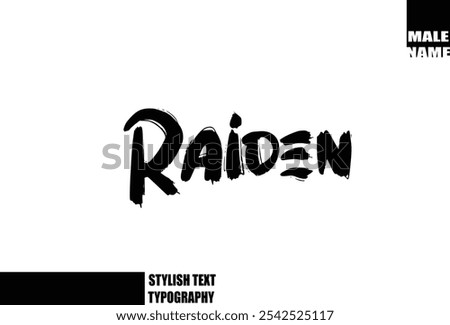 Baby Boy Name In Bold Grunge And Rough Brush Text Typography  Raiden 