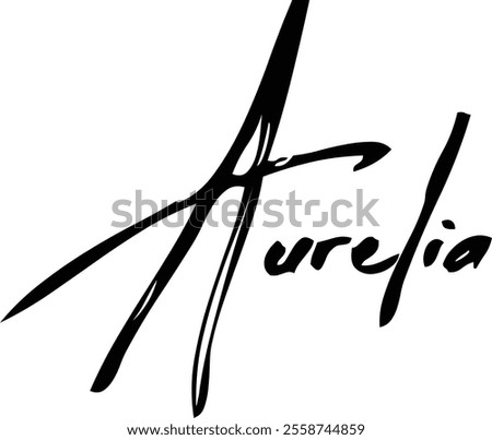 Brush Text Typography Women Name Aurelia