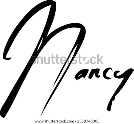 Women Name Nancy in Brush Typography Text