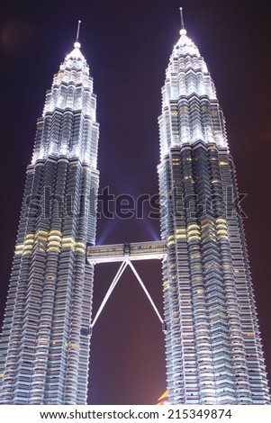 KUALA LUMPUR, MALAYSIA - MARCH 22: Petronas Twin Towers on March 22, 2013 in Kuala Lumpur, Malaysia. Petronas Towers are twin skyscrapers and were tallest buildings in the world until 2004