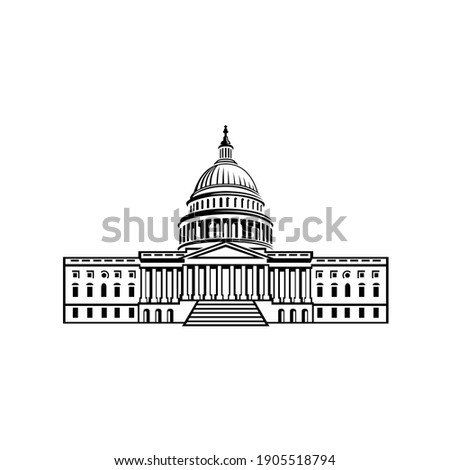 Capitol building washington DC vector illustration isolated