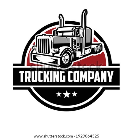 Trucking logo template. Premium truck logo vector isolated. Ready made logo template set vector isolated
