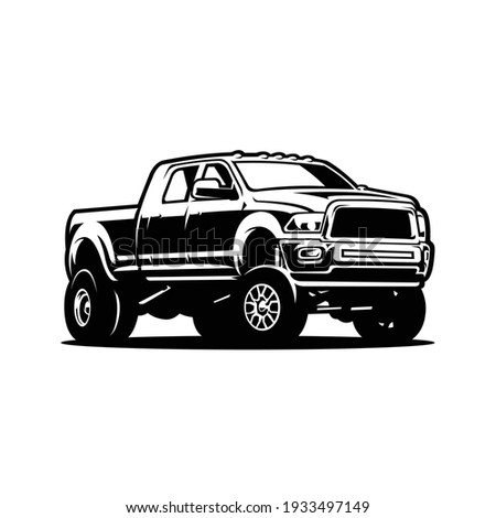 Dually truck lifted vector image