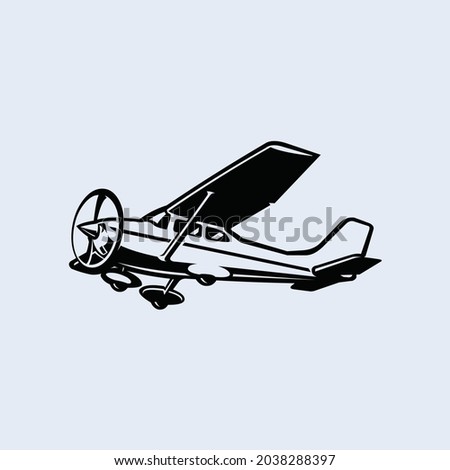 Small Plane Flying Vector Light Aircraft Flying Vector Isolated