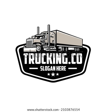 Trucking company emblem badge ready made logo vector isolated. Best for truck and freight related logo