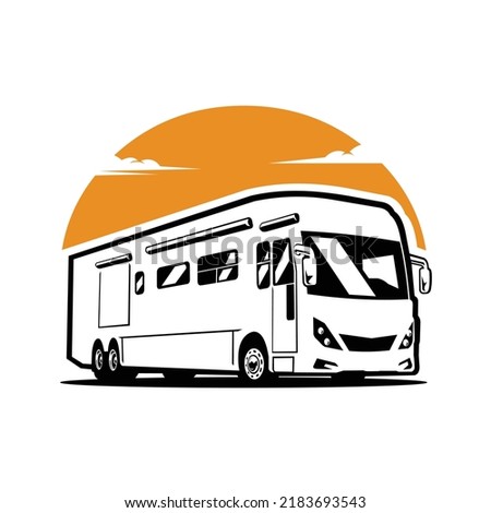 Premium RV motor home camper bus vector illustration isolated