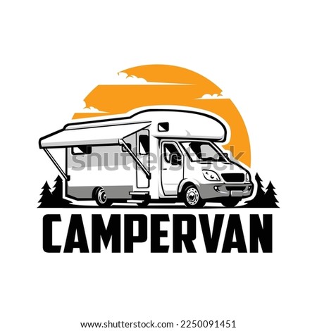 Campervan Motorhome RV Logo Vector Art Isolated