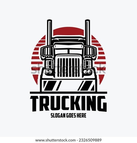 Trucking Company Circle Logo Template. Front View Truck Vector. Best for Trucking Related Industry