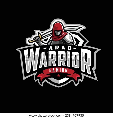 Arab Warrior Ready Made Logo Template Set Vector Illustration. Best for Gaming Related Logo Industry