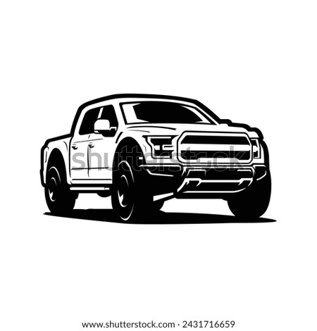 Double cabin 4x4 vehicle pickup truck vector isolated