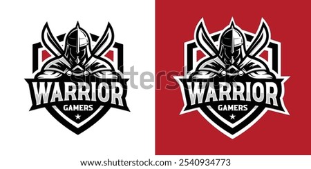 Arab Warrior Gamer Ready Made Logo Template Set Vector Illustration. Best for Gaming Related Logo Industry