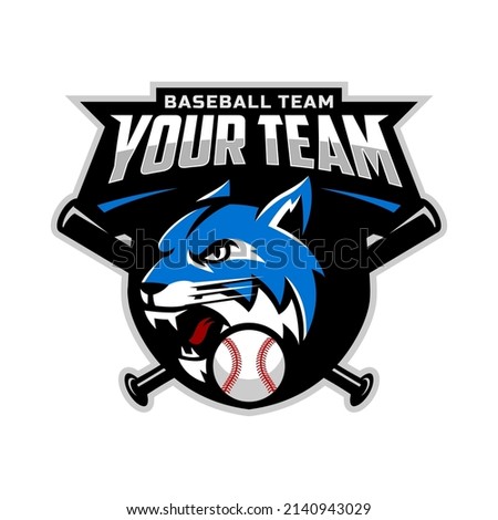 Lynx mascot for baseball team logo. Vector illustration. Great for team or school mascot or t-shirts and others.	