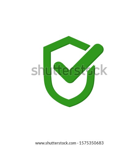 Checkmark Shield Verify Badge Icon Vector Green Colour On White Background. 
Flat Icon For Web, Apps, Or Design Product EPS10 Editable.