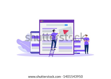 video marketing campaign, video ad, digital content vector illustration concept for web landing page template, banner, flyer and presentation
