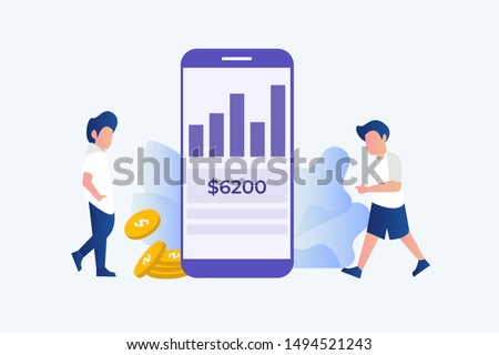 Online Smart payment transfer, mobile pay with smartphone. e banking concept vector illustration concept for web landing page template, banner, flyer and presentation