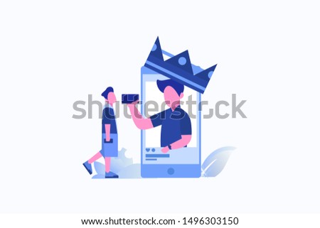 power of influencers. content is king. followers on social media vector illustration concept for web landing page template, banner, flyer and presentation