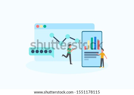 Social Media analytics vector illustration concept for web landing page template, banner, flyer and presentation