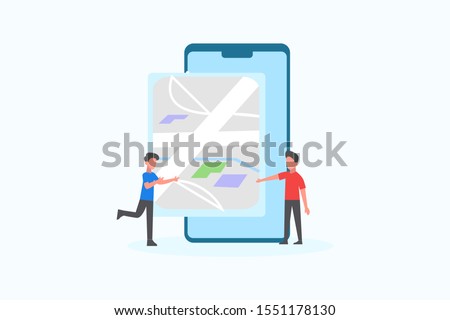Share Location. Geo Location. Map. vector illustration concept for web landing page template, banner, flyer and presentation