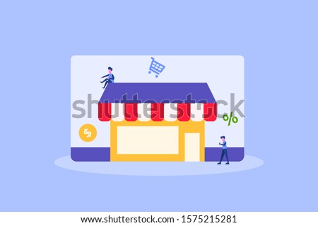Marketplace. online store illustration concept for web landing page template, banner, flyer and presentation
