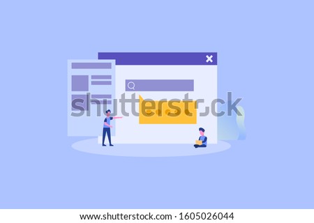 Chatting / live chat illustration concept for web landing page template, banner, flyer and presentation