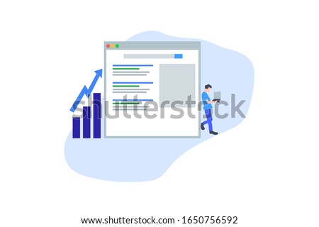 Seo analysis. business analysis concept illustration concept for web landing page template, banner, flyer and presentation