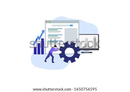 Seo analysis. business analysis concept illustration concept for web landing page template, banner, flyer and presentation