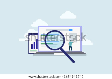SEO growth. Search engine ranking illustration concept for web landing page template, banner, flyer and presentation