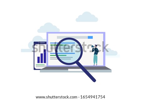 SEO growth. Search engine ranking illustration concept for web landing page template, banner, flyer and presentation