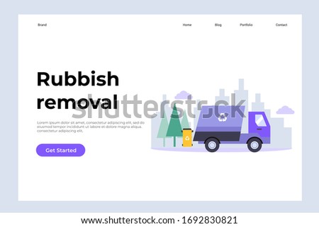 Rubbish removal concept illustration concept for web landing page template, banner, and presentation