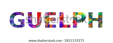 GUELPH. Colorful typography text banner. Vector the word guelph design