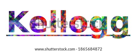 Kellogg. Colorful typography text banner. Vector the word kellogg design. Can be used to logo, card, poster, heading and beautiful title
