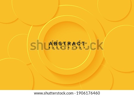 Abstract Background with 3d circle yellow papercut layer