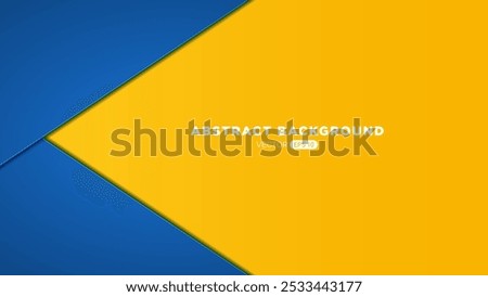 An abstract background featuring a geometric design with blue and yellow colors. The composition includes sharp angles and layered shapes, creating a modern and dynamic visual effect.