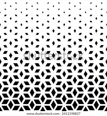 Parallelogram halftone design vector of repeating grid art background pattern.