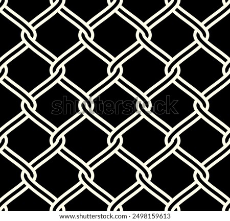 Chain Link Fence Seamless pattern of Trellis. Repeating Geometric patterns of printable vector graphics.