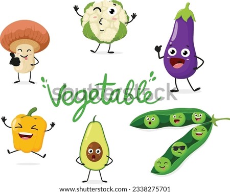 Image, Stock Photo Funny, laughing cartoon cauliflower figure, isolated against a white background, with both hands thumbs up.