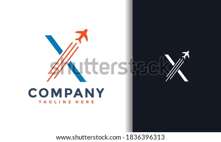 letter X plane flight logo