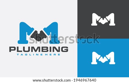 the letter M plumbing logo