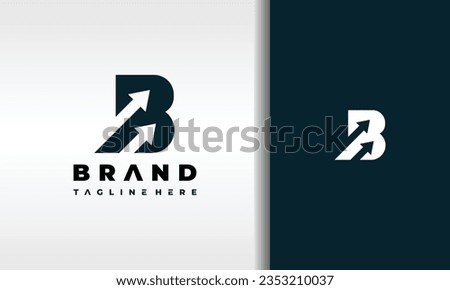 letter B arrow up logo