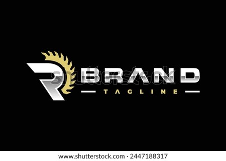 letter R circular saw logo
